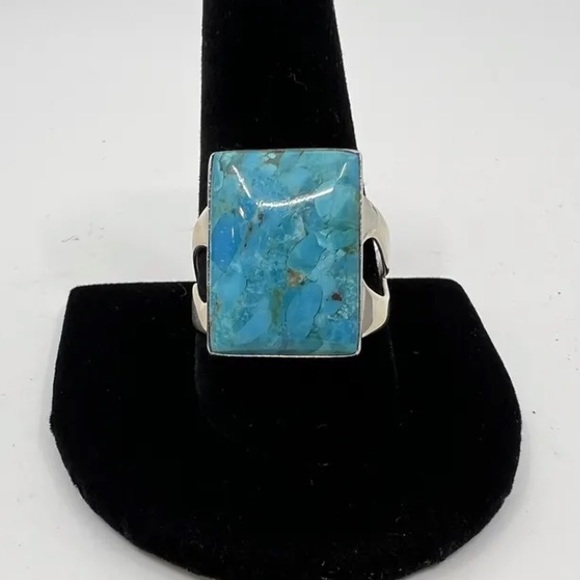 JAY KING DTR Sterling Silver Turquoise Rectangle Cabochon Ring Size 11 NWT - Picture 6 of 7